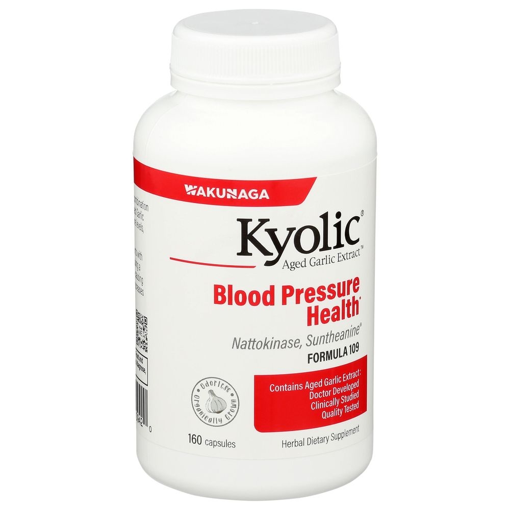 Kyolic Aged Garlic Extract Formula 109 Blood Pressure Health Dietary Supplement Capsules, 160 count