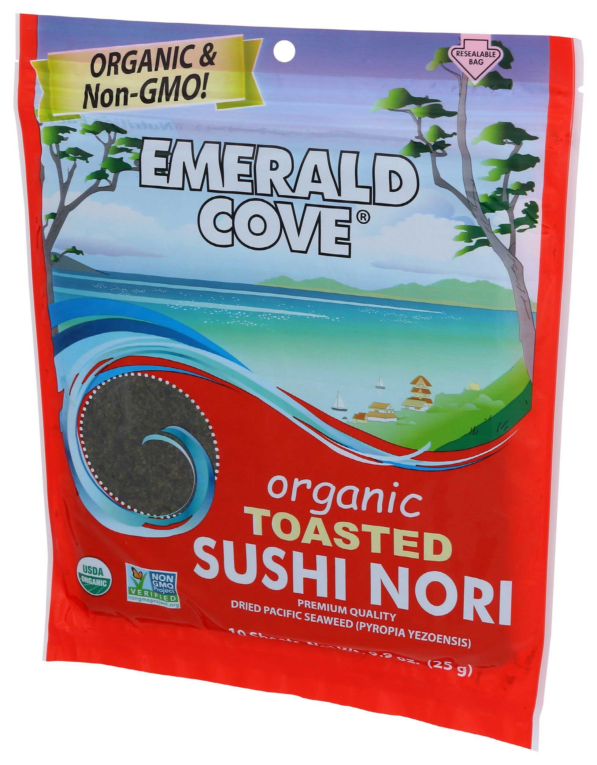 Emerald Cove Organic Toasted Pacific Sushi Nori, 10 count -- 6 per case