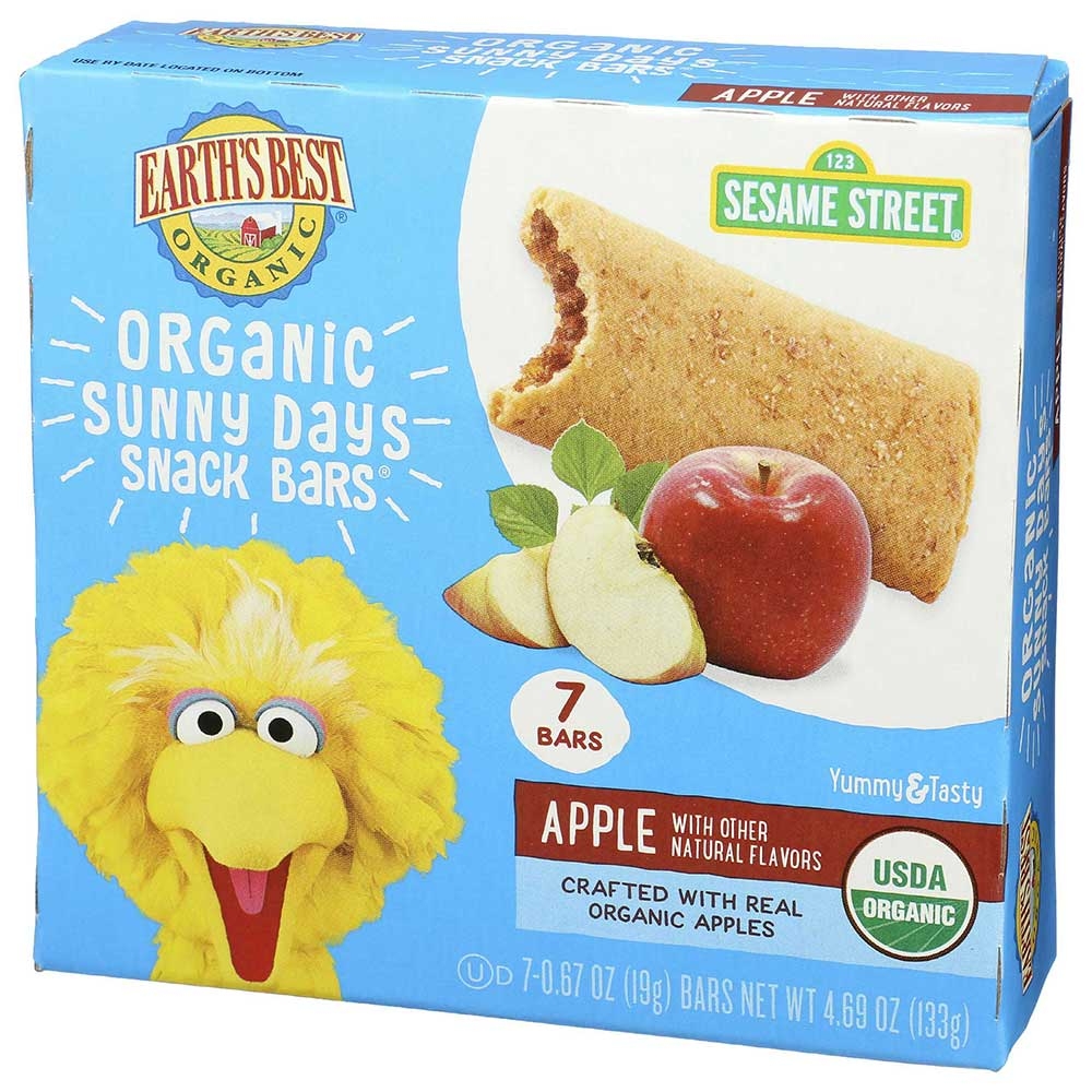 Earths Best Organic Apple Sunny Day Toddler Snack Bar, 4.69 Ounce -- 6 per case