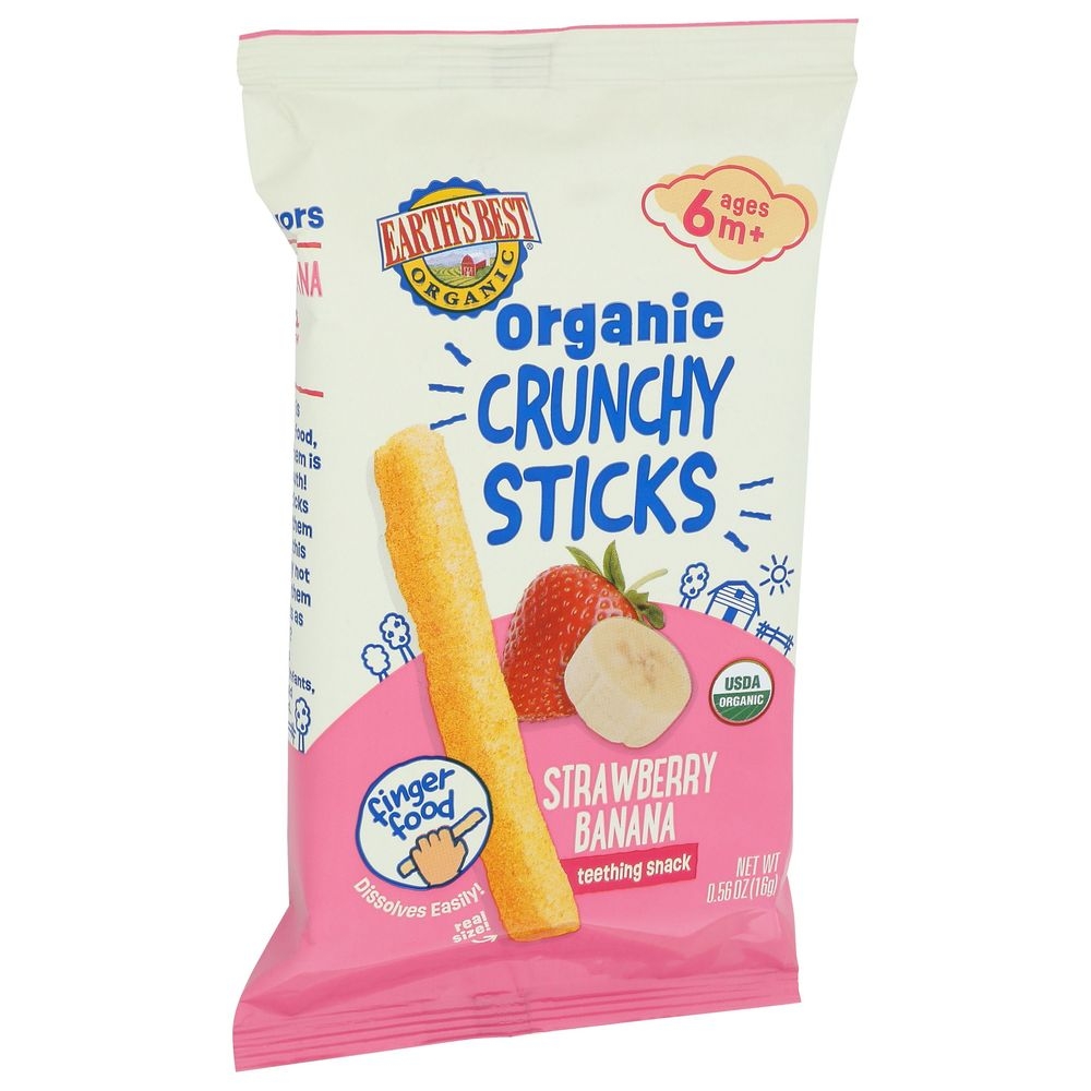 Earths Best Organic Strawberry Banana Crunchy Sticks, 0.56 Ounce -- 5 per case