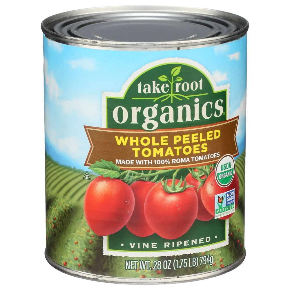 Take Root Organics Whole Peeled Tomatoes, 28 Ounce Can -- 6 per case