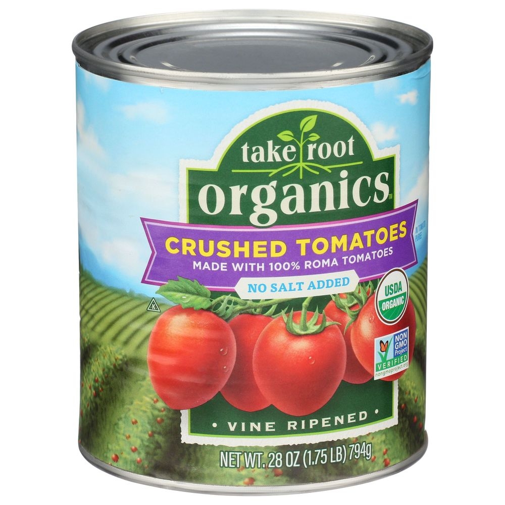 Take Root Organic No Salt Added Crushed Tomatoes, 28 Ounce -- 6 per case