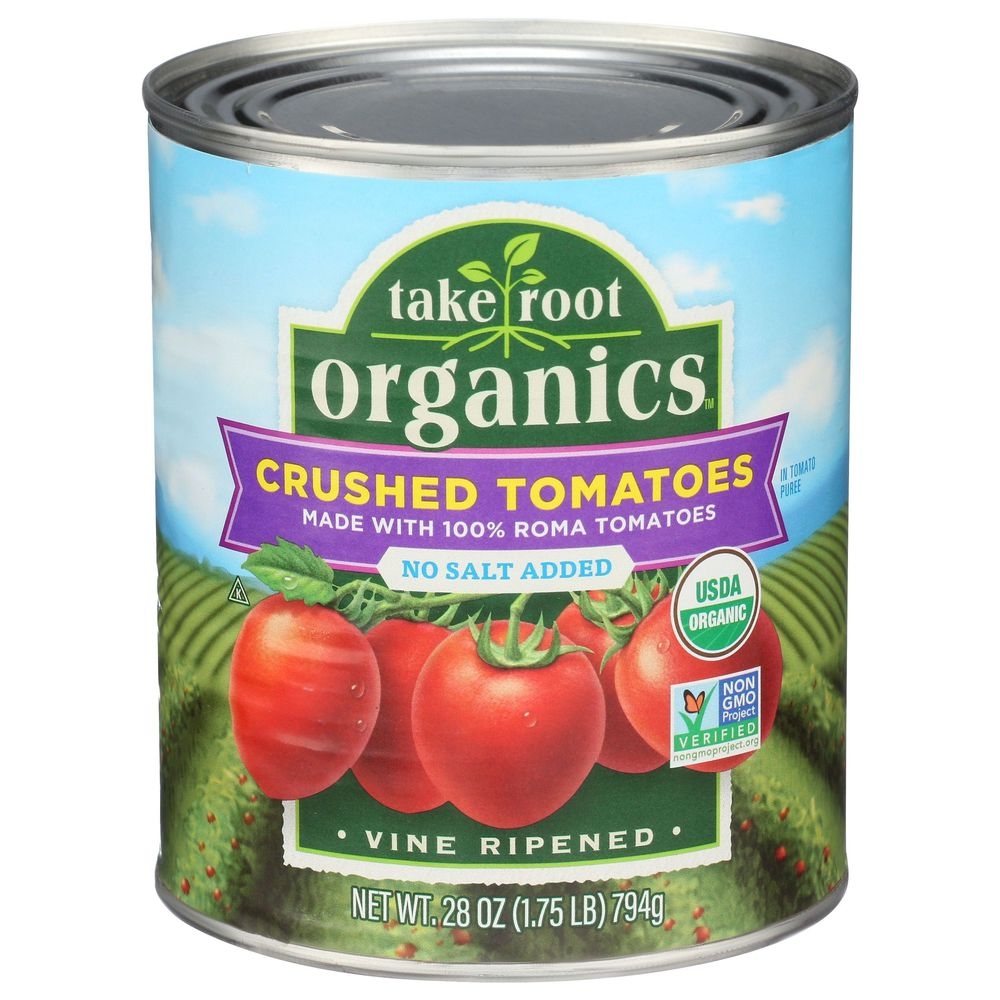Take Root Organic No Salt Added Crushed Tomatoes, 28 Ounce -- 6 per case