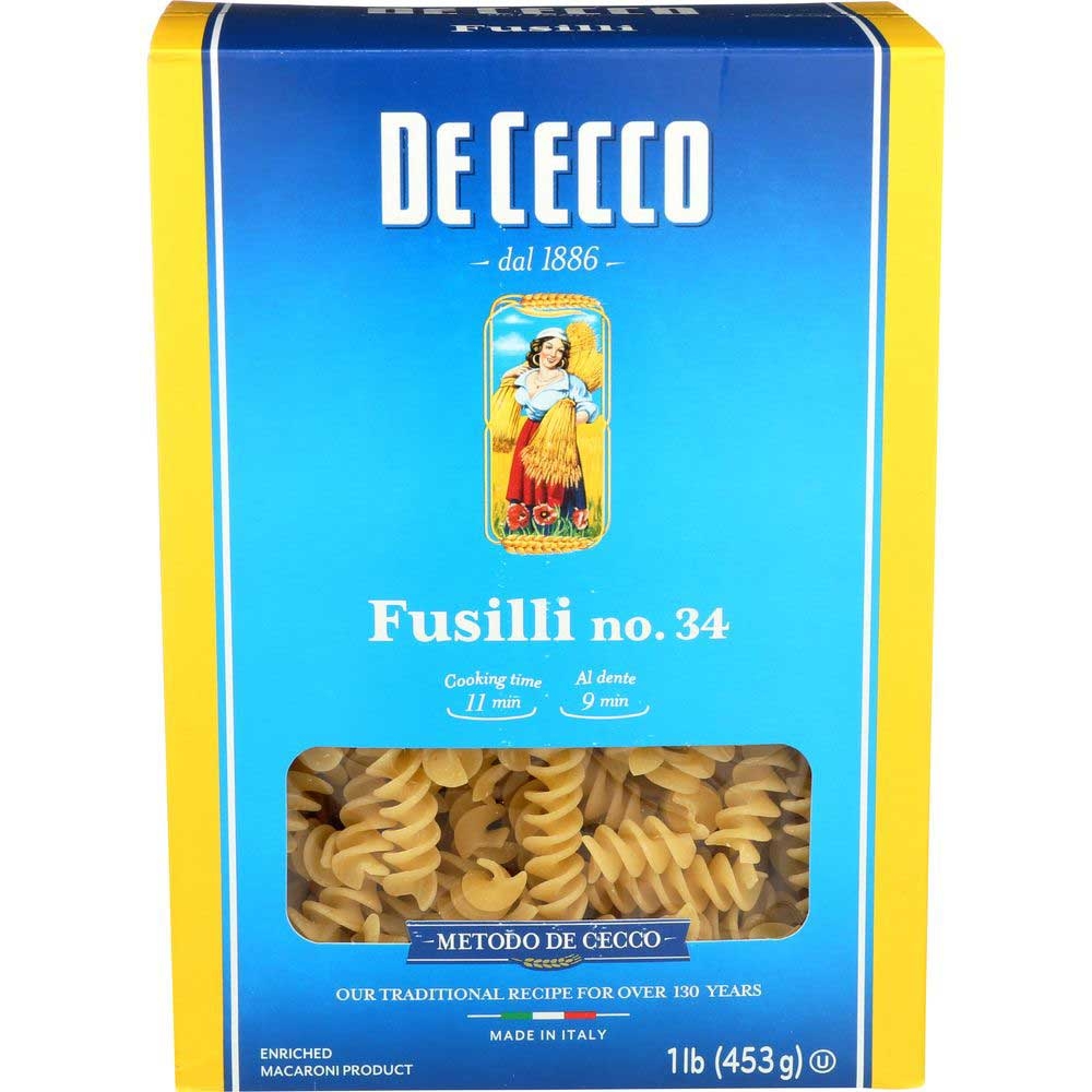 De Cecco No 34 Fusilli Pasta, 16 Ounce -- 12 per case