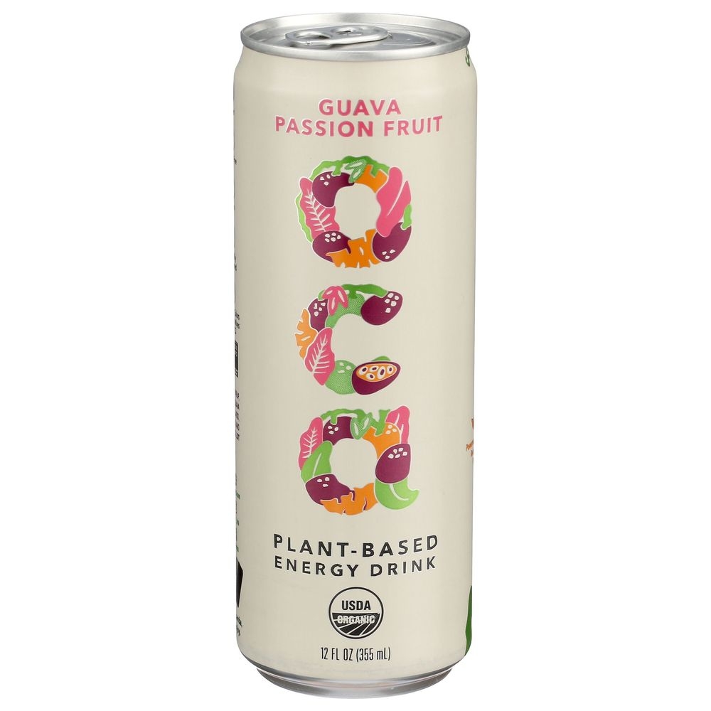 Oca Organic Guava Passion Fruit Plant Based Energy Drink, 12 Fluid Ounce -- 12 per case