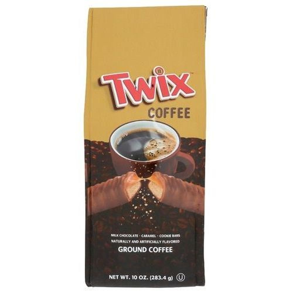 Mars Twix Milk Chocolate Caramel Cookie Bar Flavored Medium Roast Ground Coffee, 10 Ounce -- 6 per case