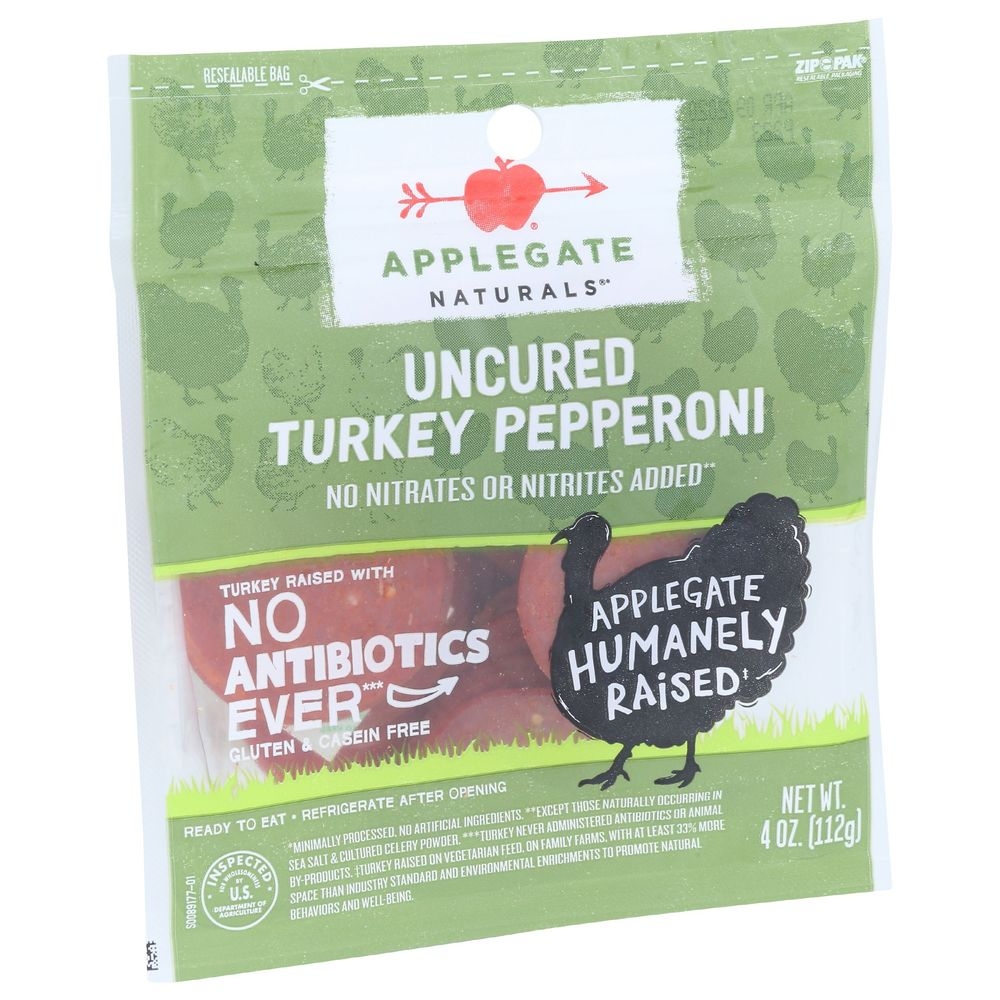 Applegate Naturals Uncured Turkey Pepperoni, 4 Ounce -- 16 per case