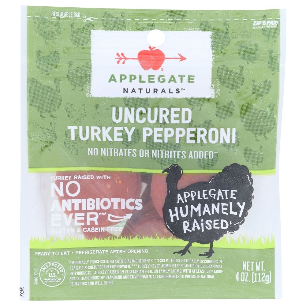 Applegate Naturals Uncured Turkey Pepperoni, 4 Ounce -- 16 per case