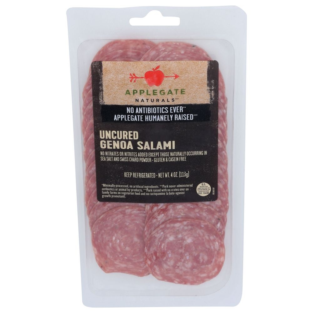 Applegate Naturals Uncured Genoa Salami, 4 Ounce -- 12 per case