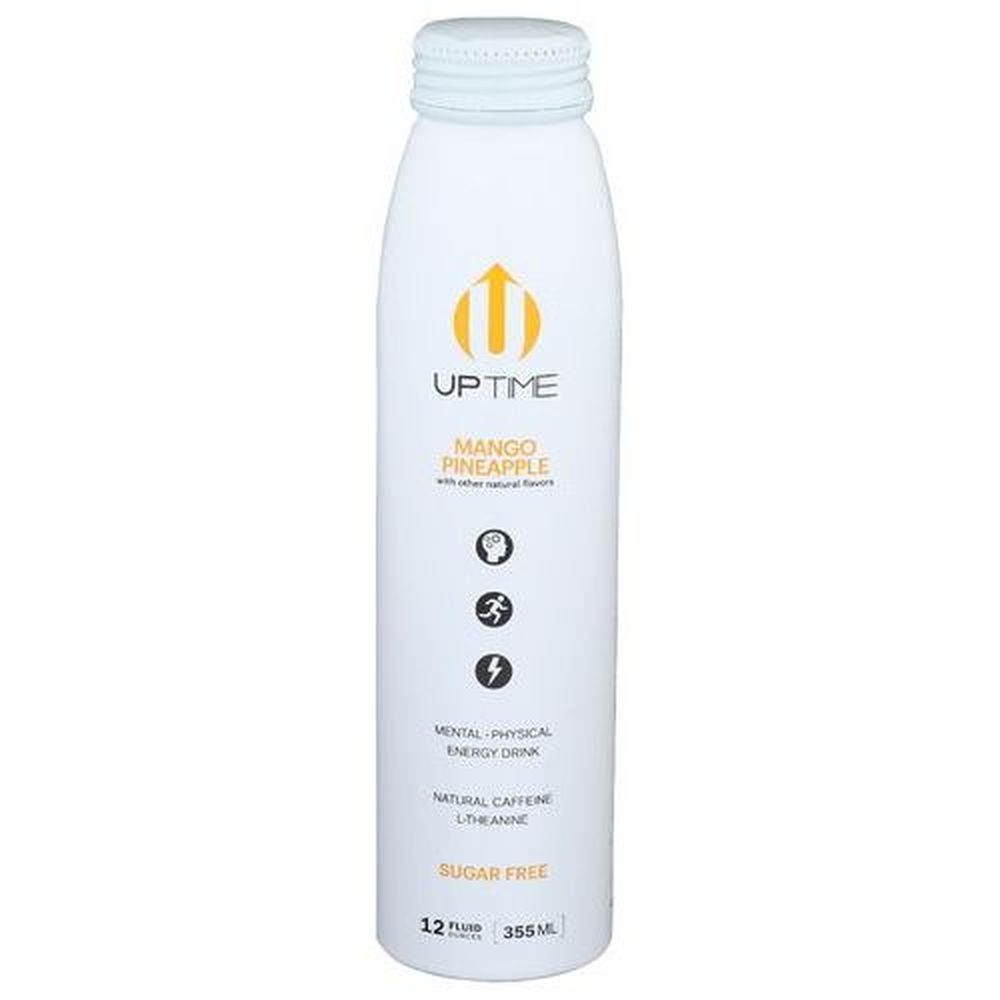 Uptime Mango Pineapple Zero Sugar Energy Drink, 12 Fluid Ounce -- 12 per case