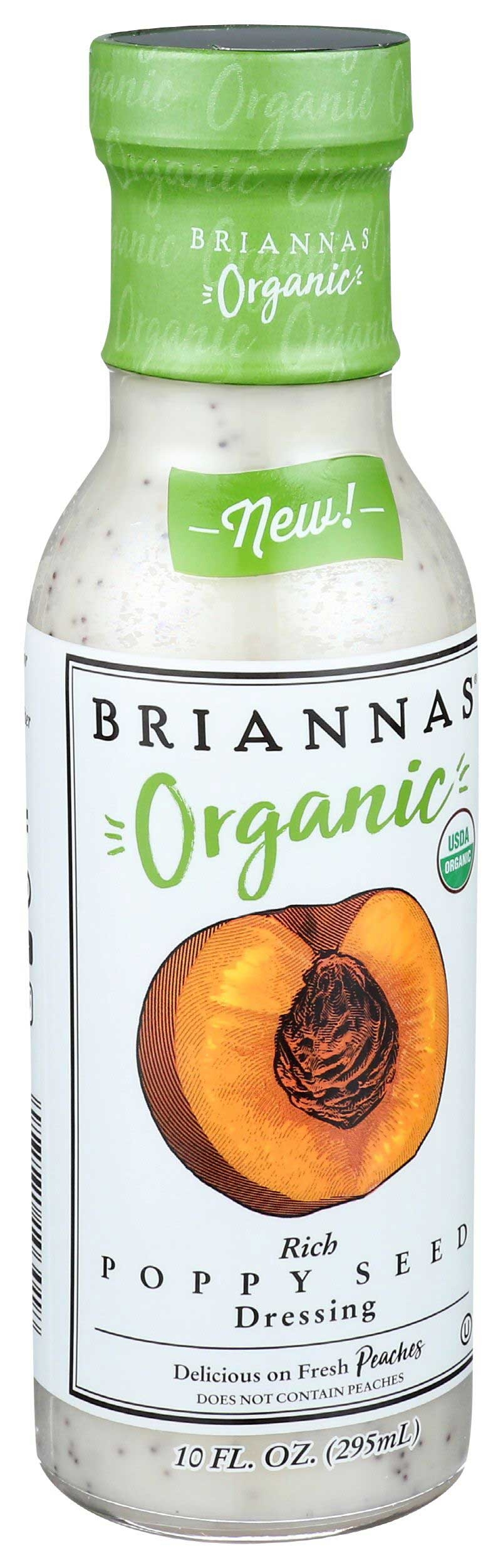 Briannas Organic Rich Poppy Seed Salad Dressing, 10 Fluid Ounce -- 6 per case