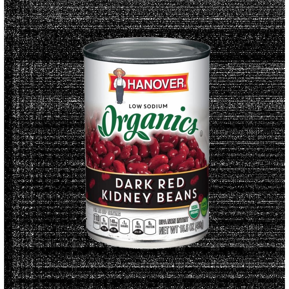 Hanover Organic Low Sodium Dark Red Kidney Beans, 15.5 Ounce -- 12 per case
