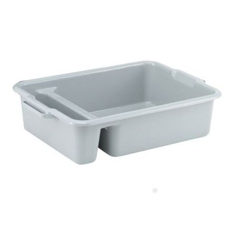 Vollrath 52632 Gray Signature Heavy-Duty Plastic Two Compartment Bus Box, 23 x 17 1/2 x 6 inch