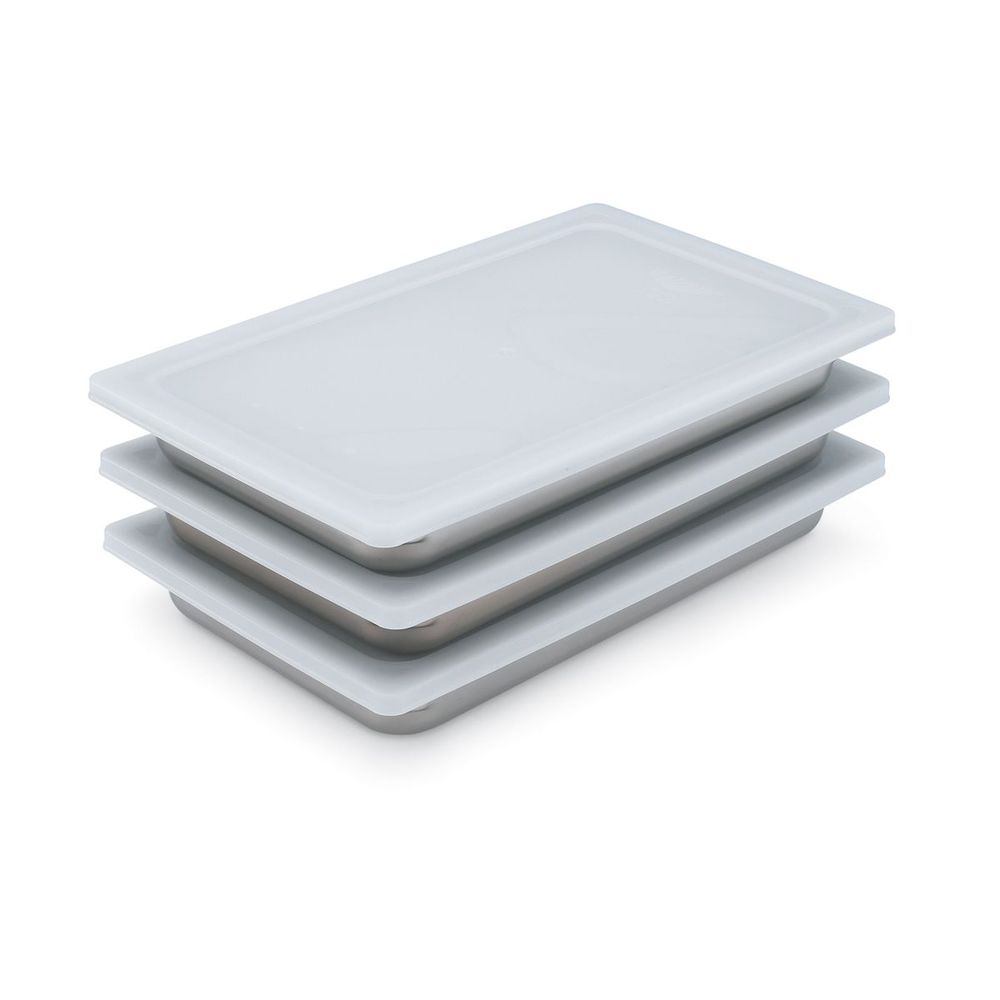 Vollrath 52435 Super Pan V Flexible Steam Table White Ninth Size Pan Lid, 4.375 x 7 x 0.562 inch Overall