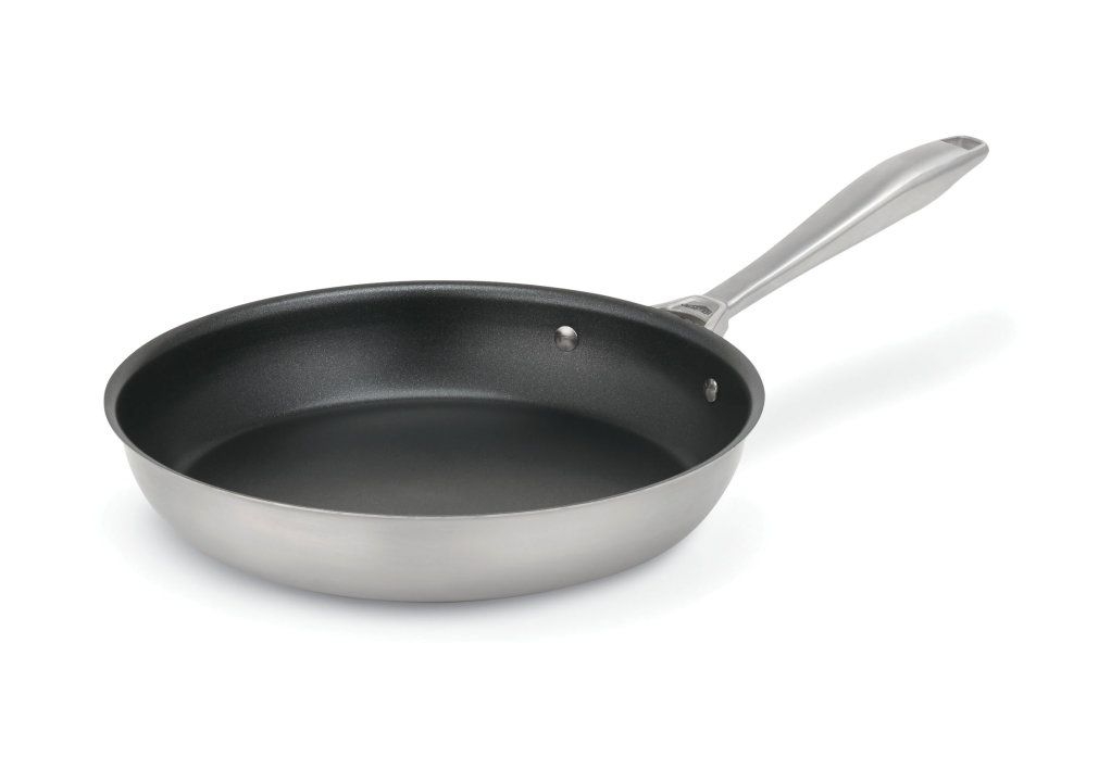 Intrigue Fry Pans, Stainless Steel,Steelcoat X3 Non-Stick,Inside Diameter 10 15/16, Gauge 18 -- 1 Per Case