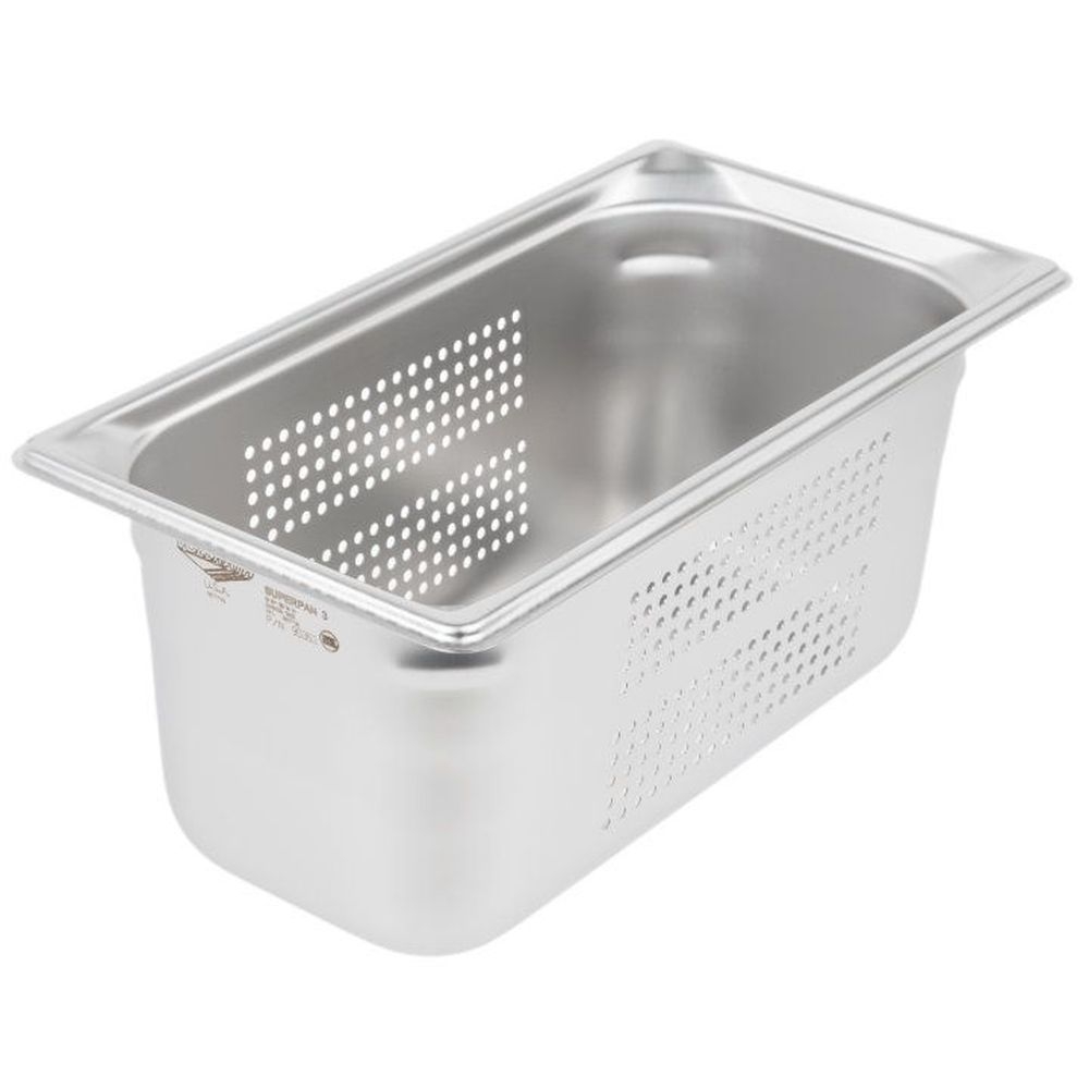 Vollrath 90363 Super Pan 3 Stainless Steel Third Size Perforated Steam Table Pan, 6 inch deep