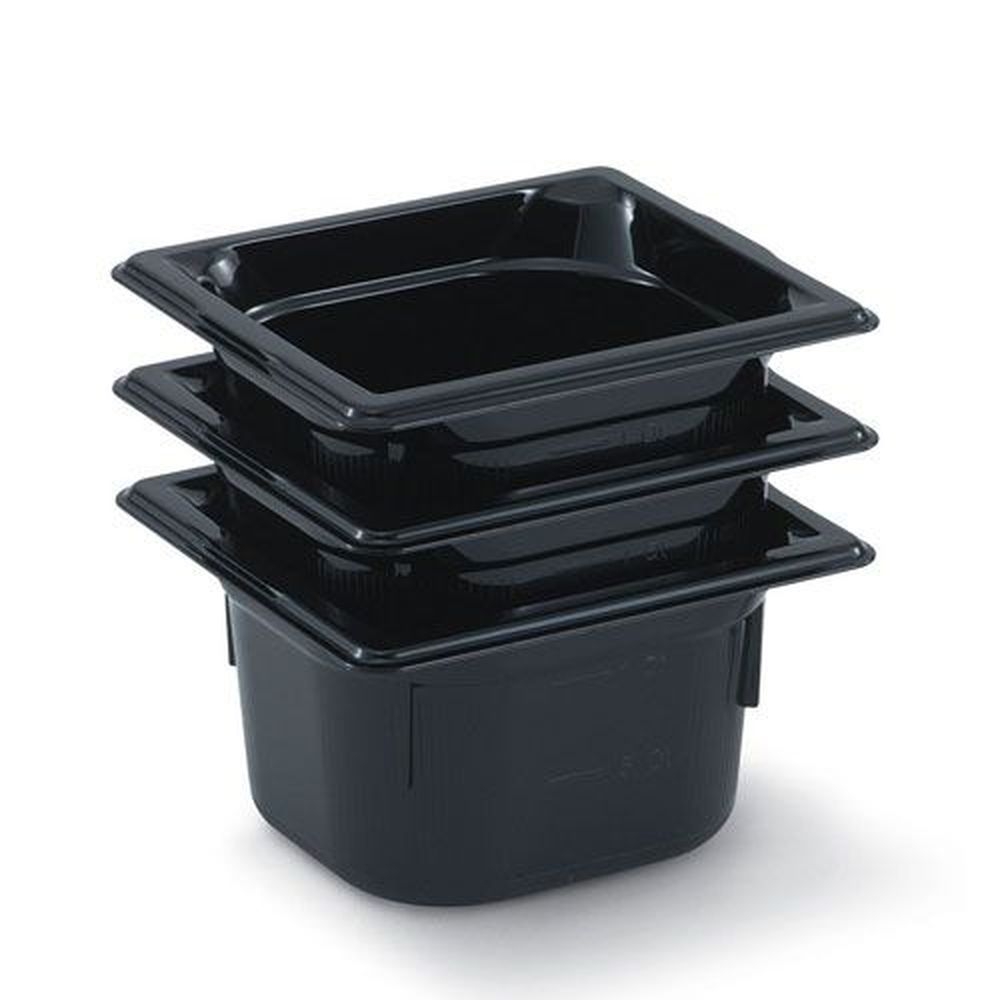 Vollrath 9064420 Super Pan High Temperature Plastic Black Sixth Size Pan, 4 inch deep