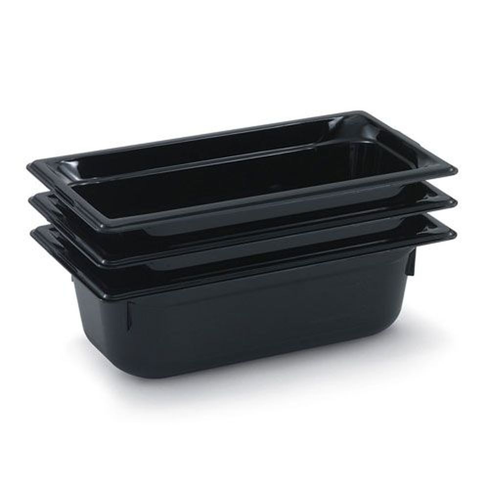 Vollrath 9094420 Super Pan High Temperature Plastic Black Ninth Size Pan, 4 inch deep