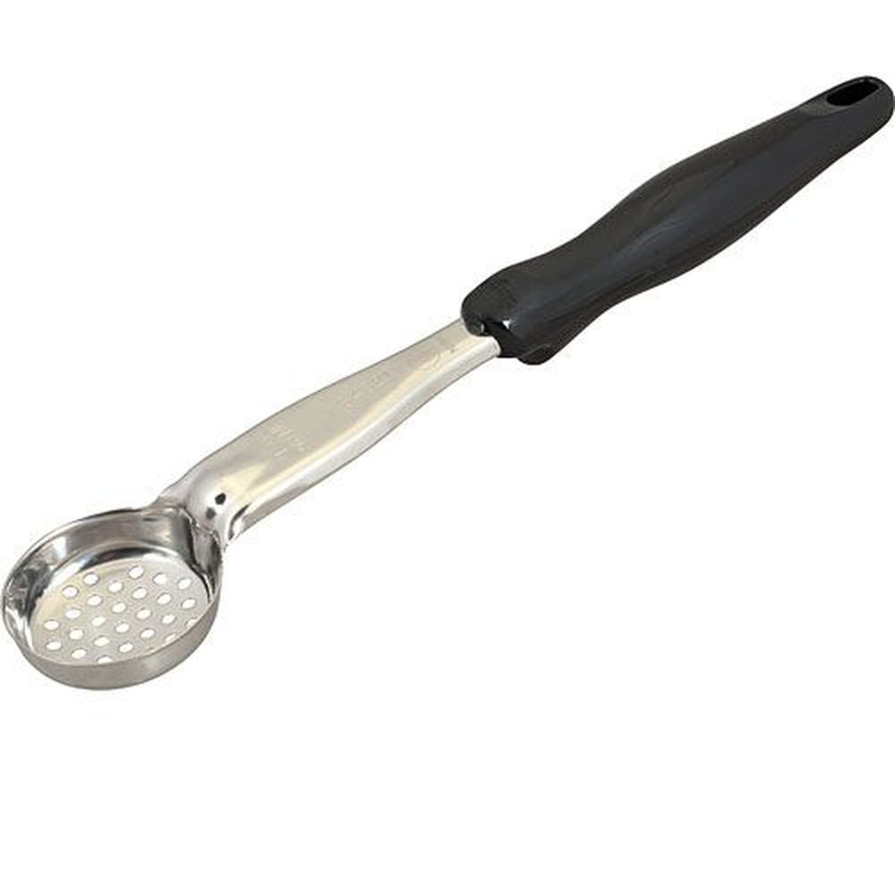 Vollrath 6432120 Heavy-Duty Stainless Steel Antimicrobial One Piece Perforated Spoodle with Black Nylon Handle, 1 Ounce Capacity