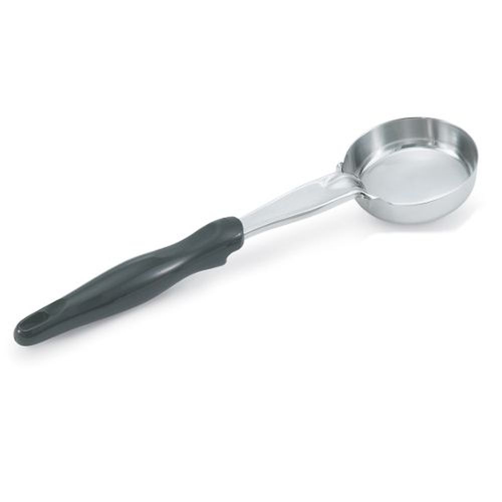 Vollrath 6433120 Heavy-Duty Stainless Steel Antimicrobial One Piece Solid Round Spoodle with Black Nylon Handle, 1 Ounce Capacity