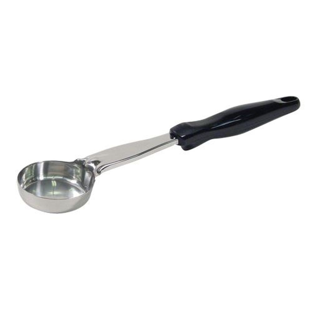Vollrath 6433220 Heavy-Duty Stainless Steel Antimicrobial One Piece Solid Round Spoodle with Black Nylon Handle, 2 Ounce Capacity