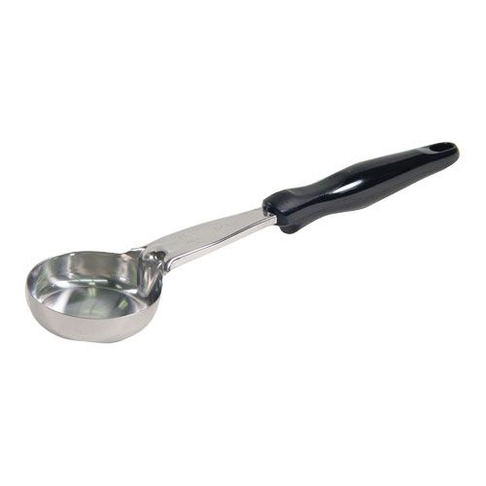 Vollrath 6433320 Heavy-Duty Stainless Steel Antimicrobial One-Piece Solid Round Spoodle with Black Nylon Handle, 3 Ounce Capacity