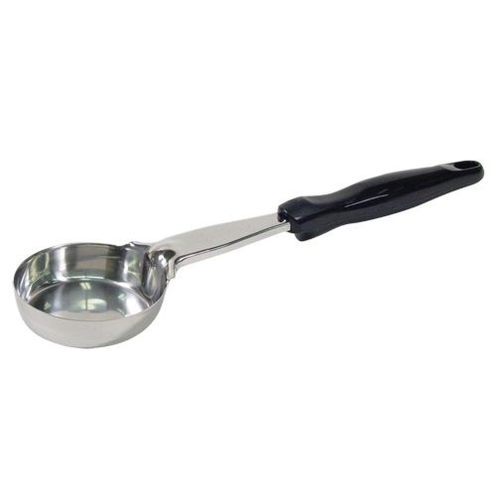 Vollrath 6433420 Heavy-Duty Stainless Steel Antimicrobial One-Piece Solid Round Spoodle with Black Nylon Handle, 4 Ounce Capacity