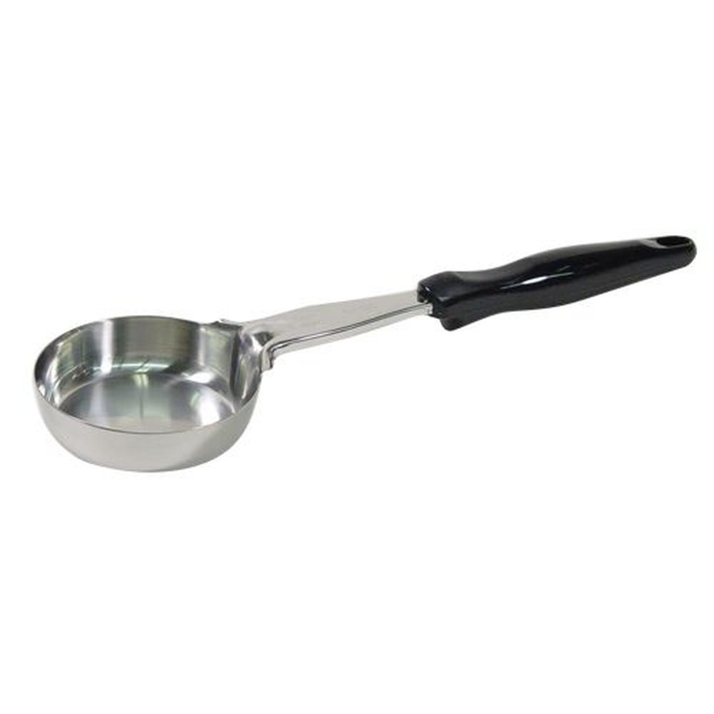 Vollrath 6433620 Heavy-Duty Stainless Steel Antimicrobial One-Piece Solid Round Spoodle with Black Nylon Handle, 6 Ounce Capacity