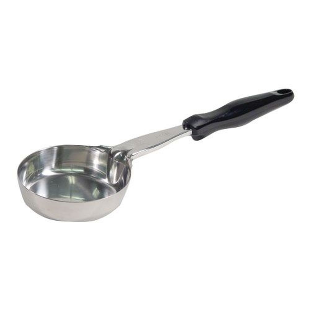 Vollrath 6433820 Heavy-Duty Stainless Steel Antimicrobial One-Piece Solid Round Spoodle with Black Nylon Handle, 8 Ounce Capacity