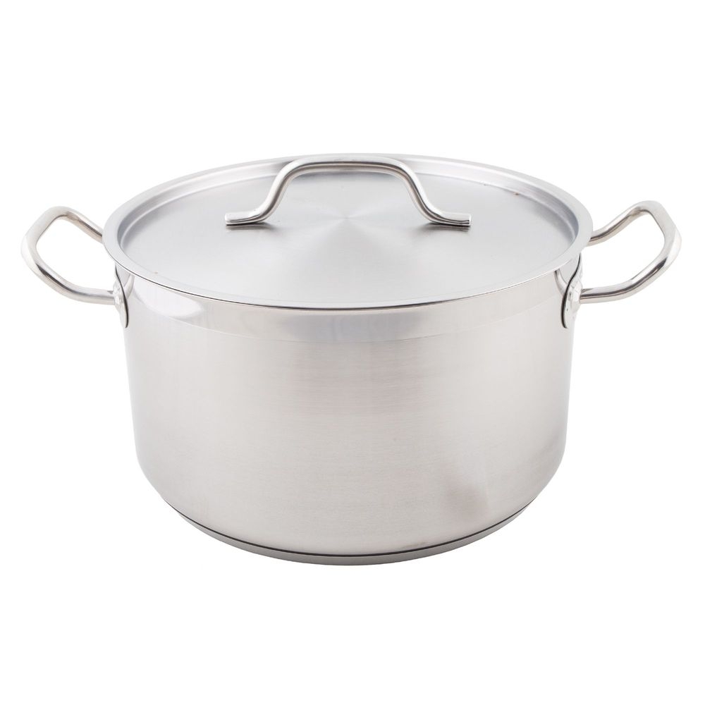 Vollrath 3903 Optio Stainless Steel Sauce Pot with Low Domed Cover, 10 Quart Capacity