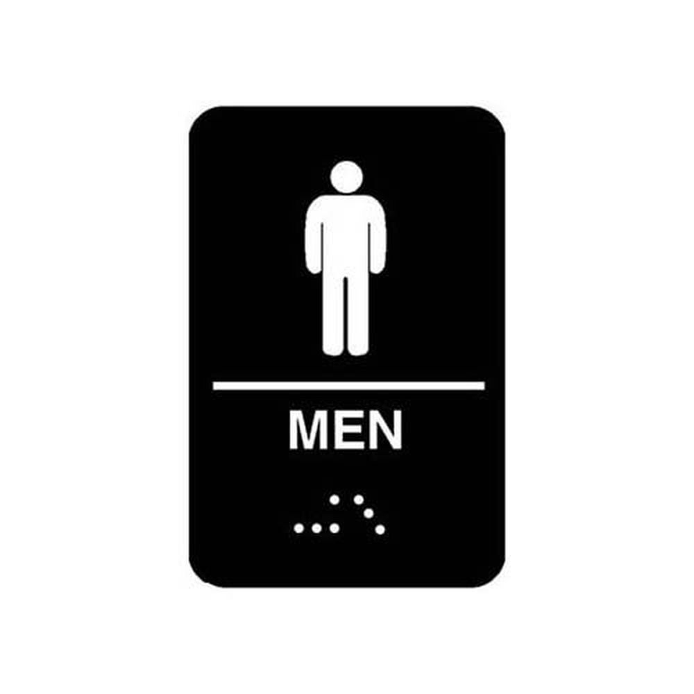 Vollrath 5635 Mens Bathroom Braille Symbol Sign, 6 inch Width x 9 inch Height