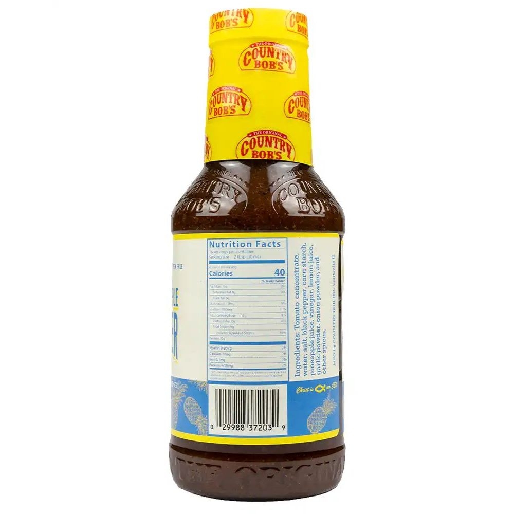 Country Bobs Roasted Pineapple Black Pepper Wing Sauce, 18 Ounce -- 6 per case