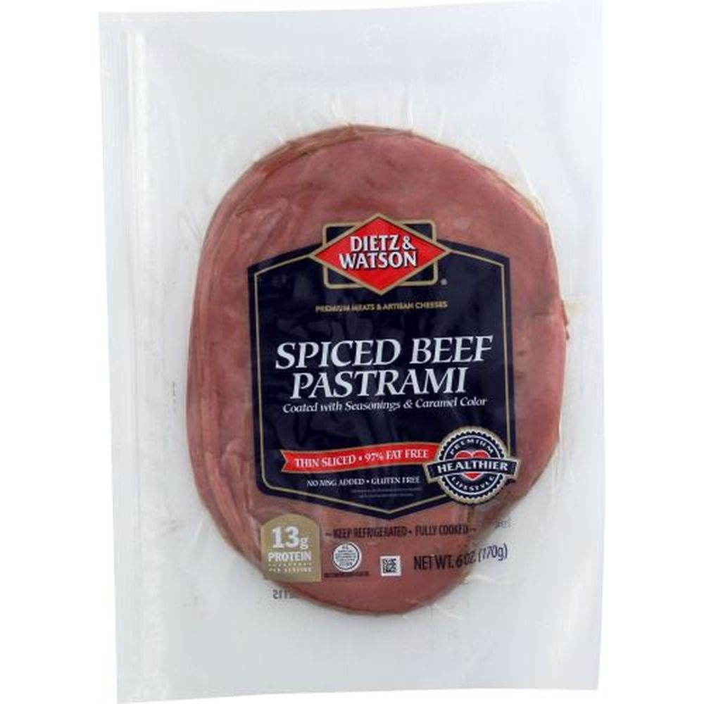 Dietz and Watson Pre Sliced Spiced Beef Pastrami, 6 Ounce -- 12 per case