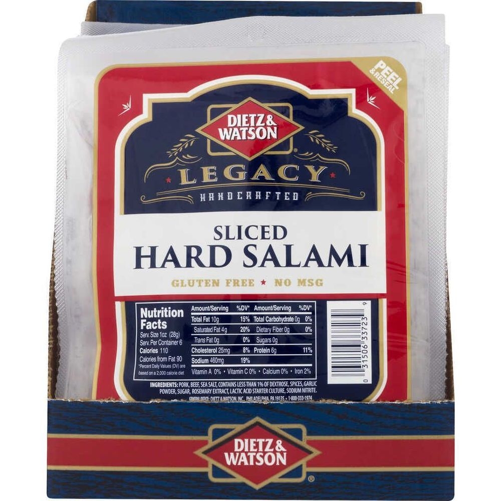 Dietz and Watson Sliced Hard Salami, 6 Ounce -- 9 per case