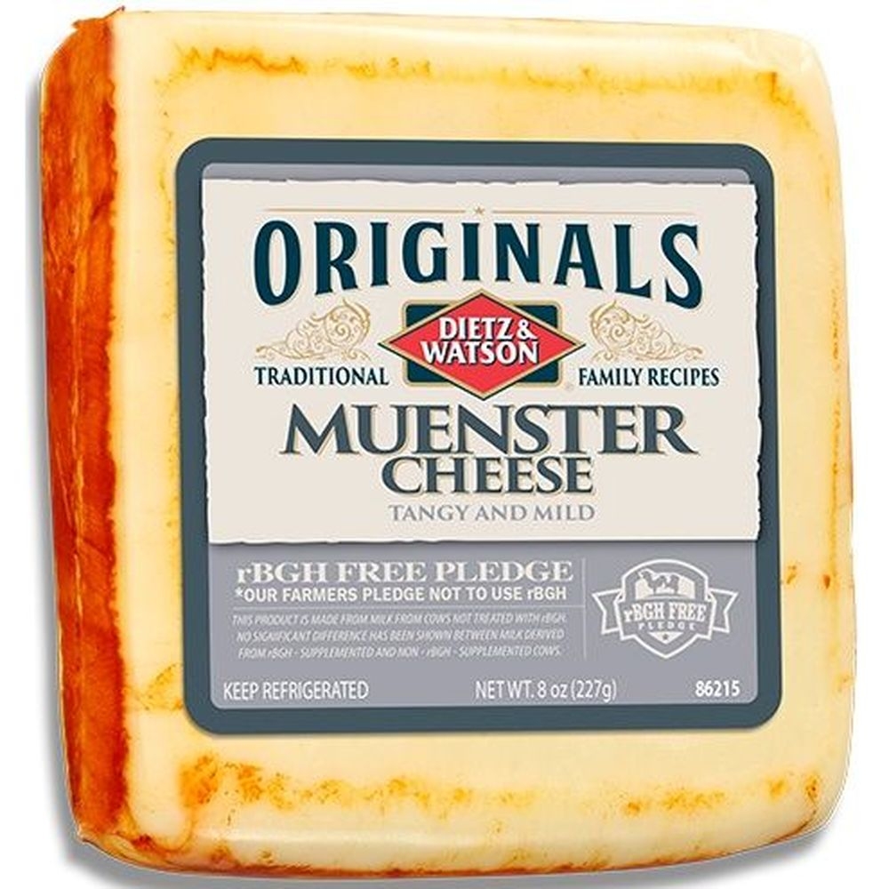 Dietz and Watson Originals Muenster Cheese, 8 Ounce -- 12 per case