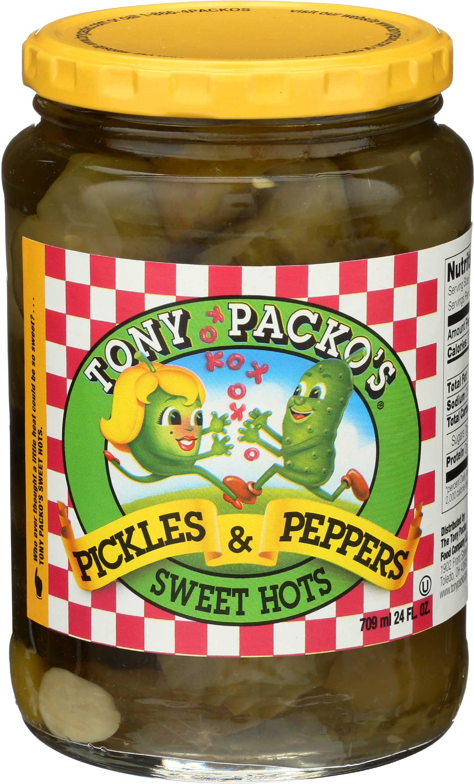 Tony Packos Sweet Hot Pickles and Peppers, 24 Ounce -- 12 per case