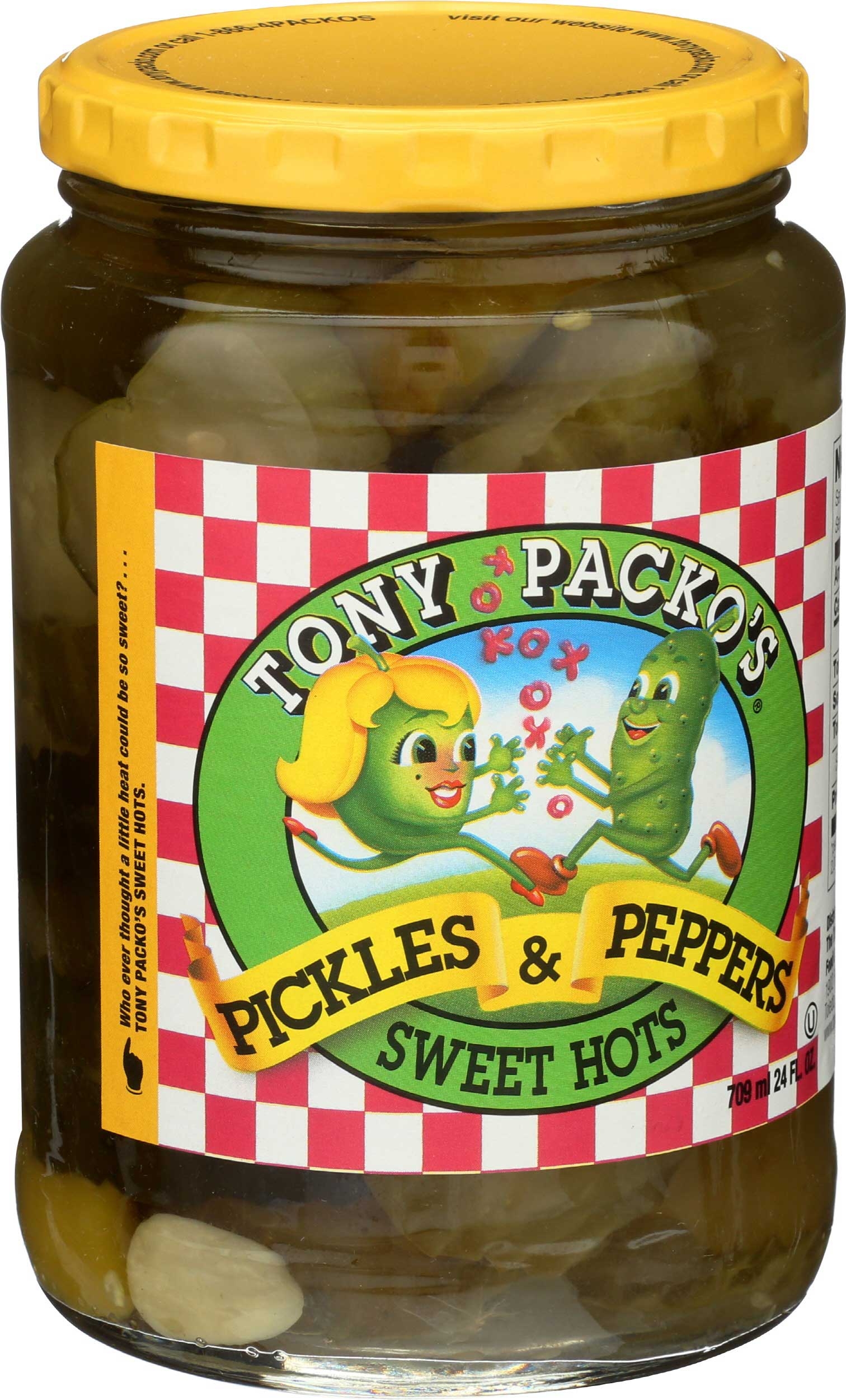 Tony Packos Sweet Hot Pickles and Peppers, 24 Ounce -- 12 per case