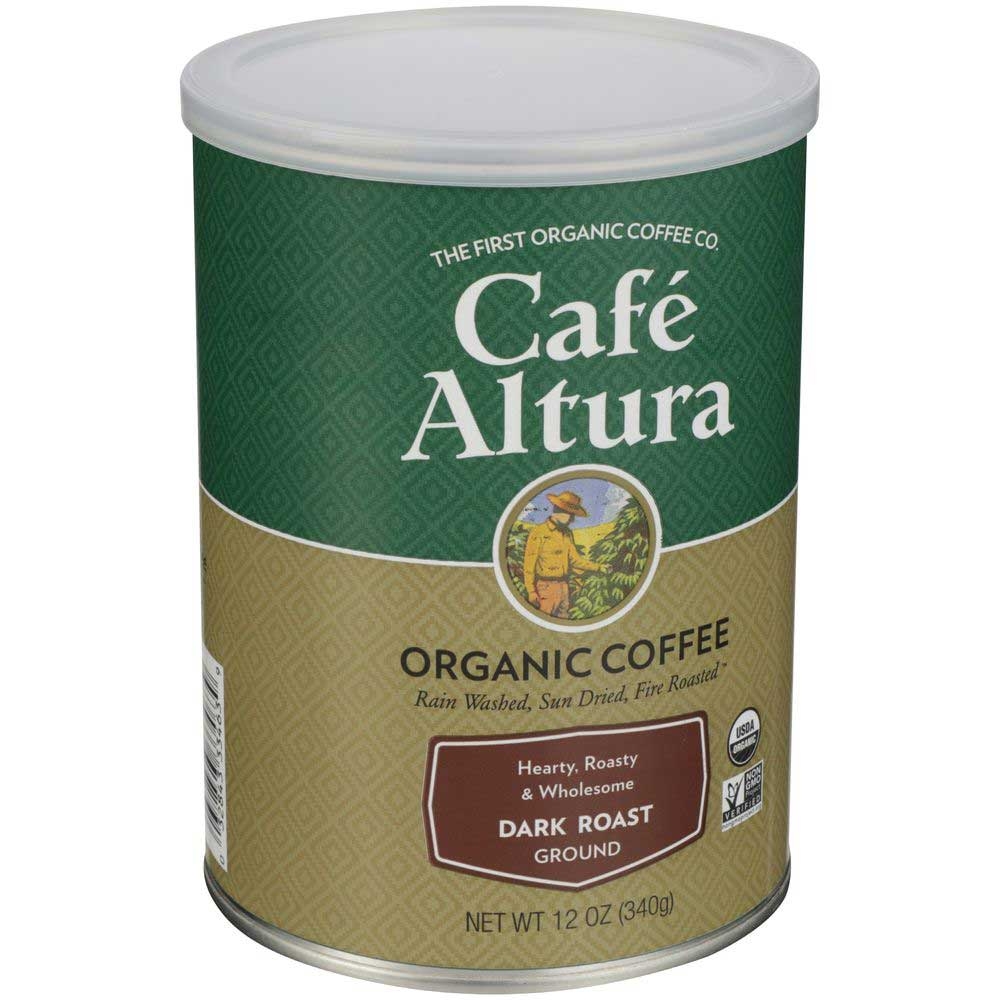 Cafe Altura Organic Dark Roast Ground Coffee, 12 Ounce -- 6 per case.