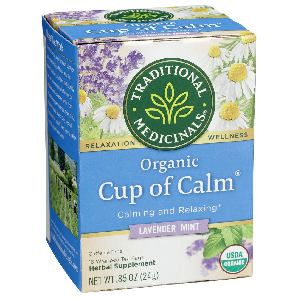 Traditional Medicinals Organic Cup Of Calm Lavender Mint Herbal Tea, 16 tea bags -- 6 per case