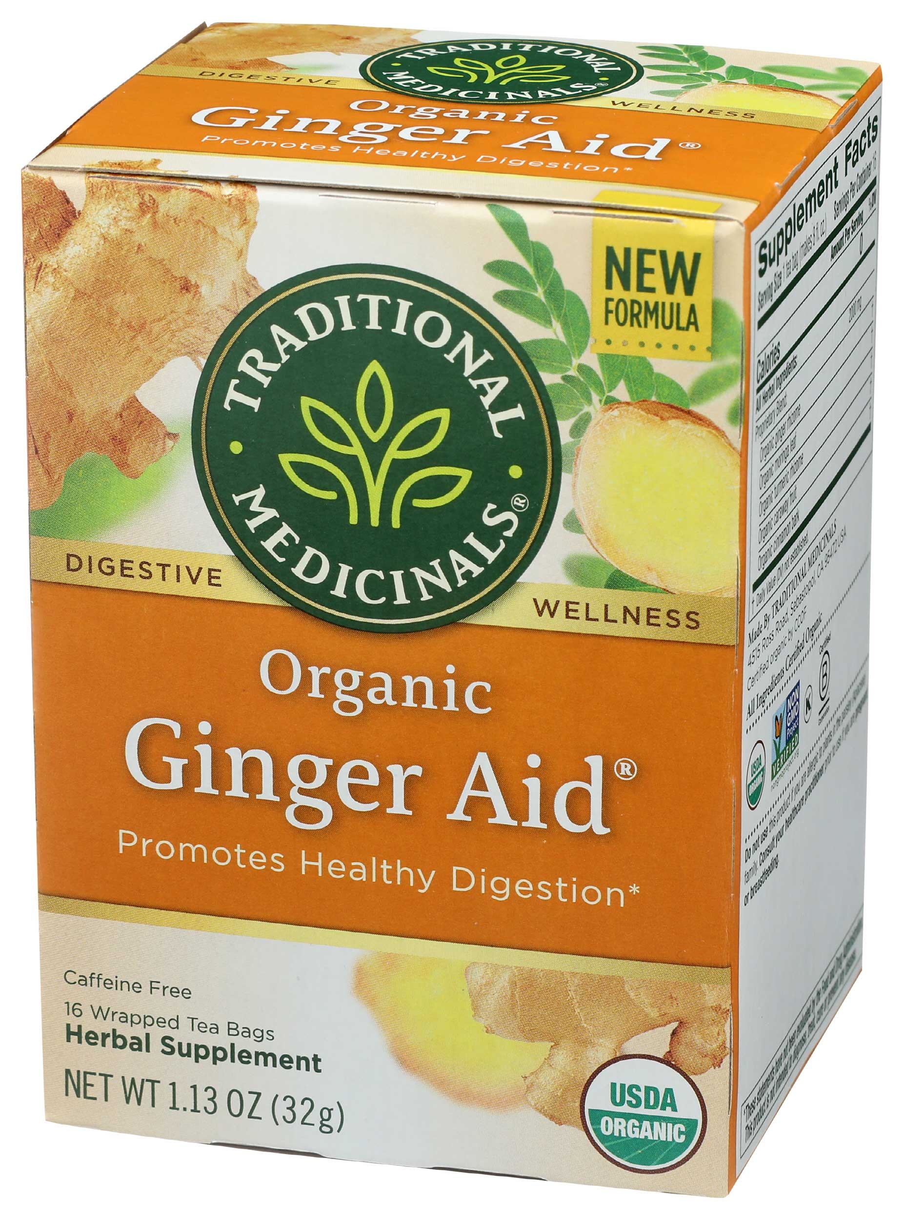 Traditional Medicinals Organic Ginger Aid, 16 Tea Bags per pack -- 6 packs per case