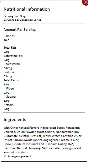 Herb Ox Instant Granulated Beef Bouillon Packet, 1.1 Ounce -- 12 per case