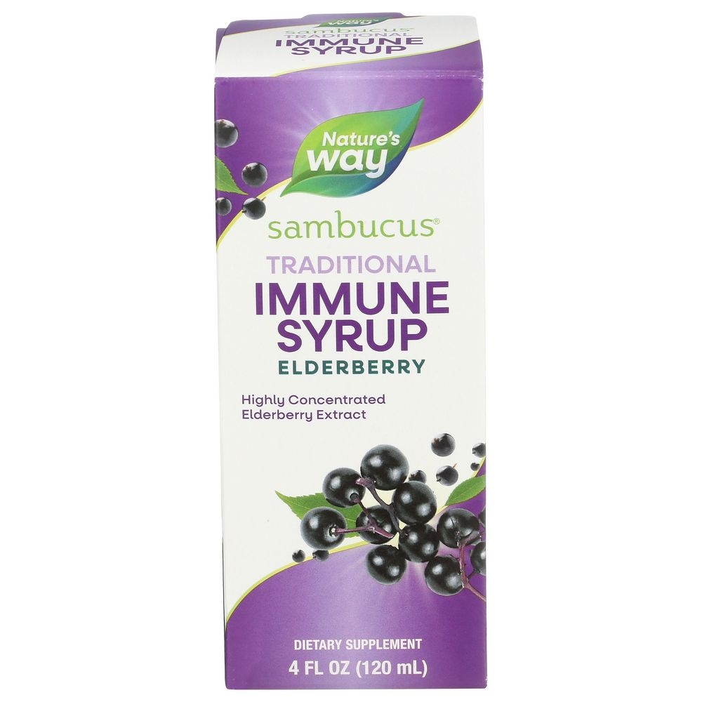 Natures Way Sambucus Traditional Elderberry Immune Syrup, 4 Ounce -- 6 per case