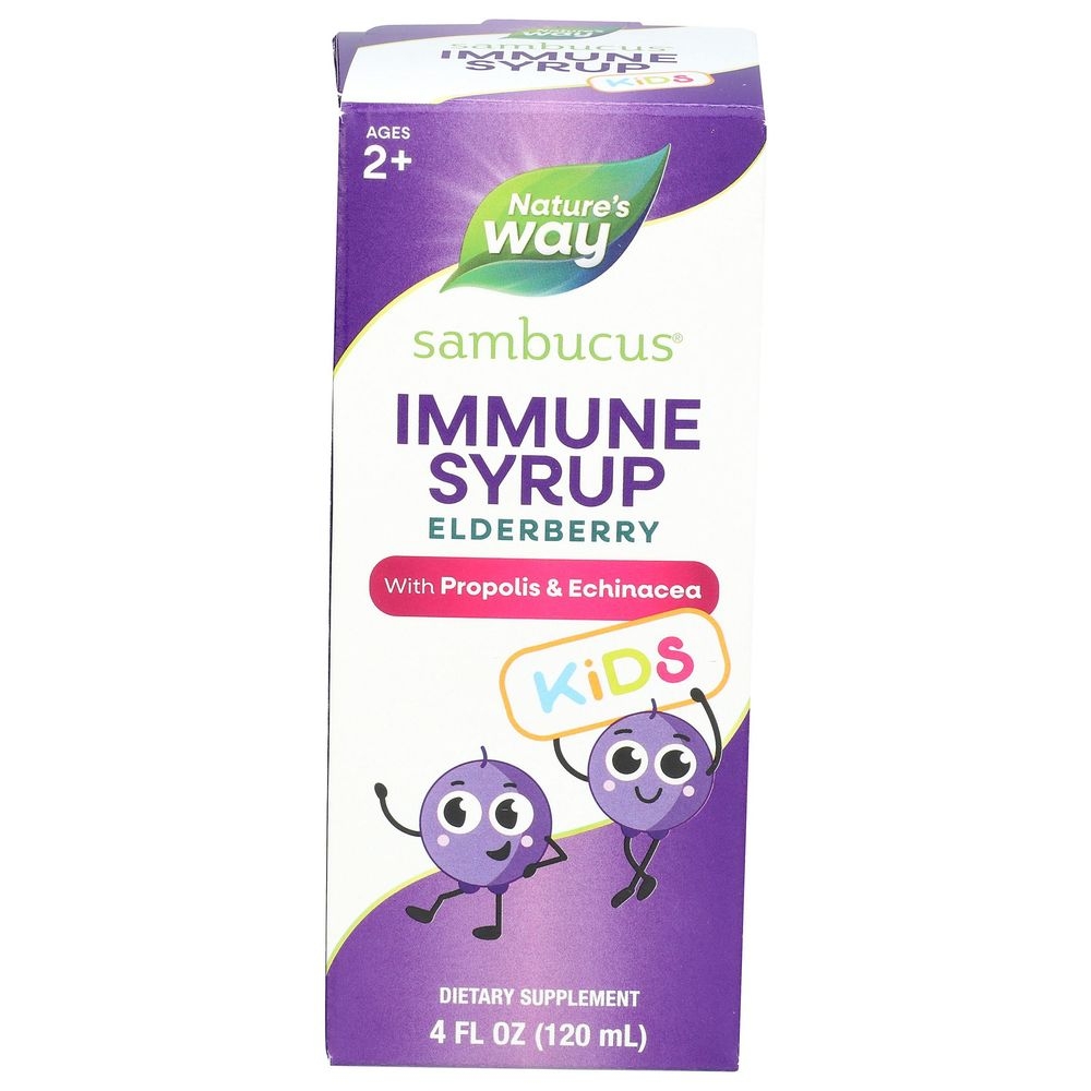 Natures Way Sambucus Elderberry Immune Syrup for Kids, 4 Ounce -- 6 per case