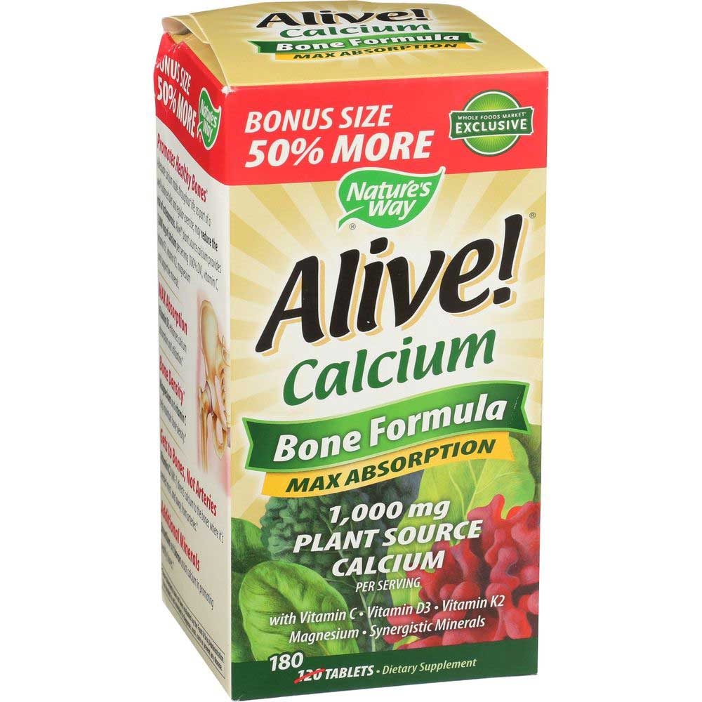 Natures Way Alive Calcium Tablet - 180 count per pack