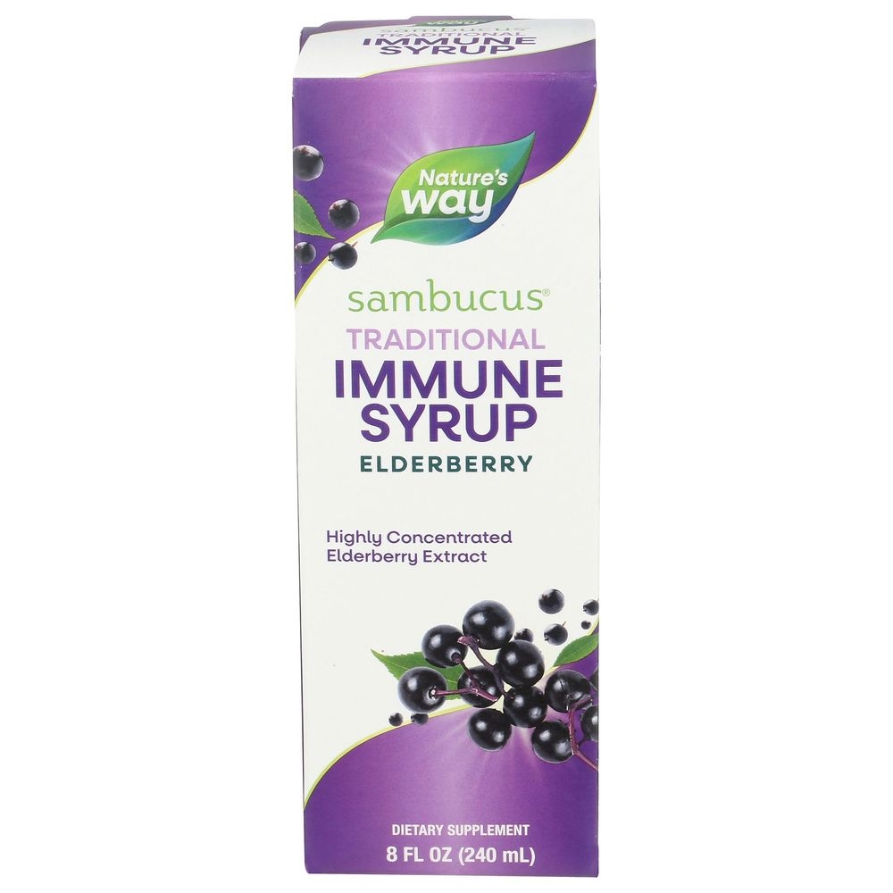 Natures Way Sambucus Traditional Elderberry Immune Syrup, 8 Fluid Ounce -- 6 per case