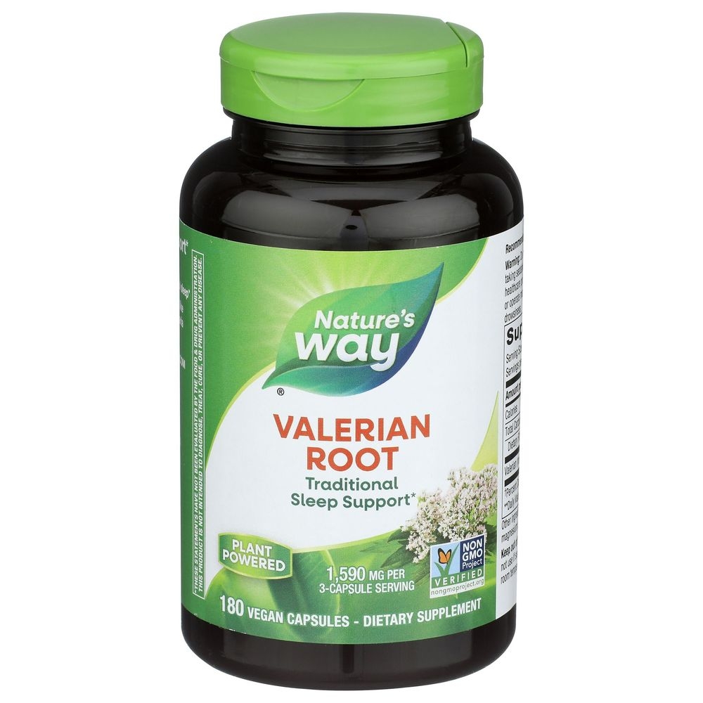 Natures Way Valerian Root Traditional Sleep Support Vegan Capsules, 180 count
