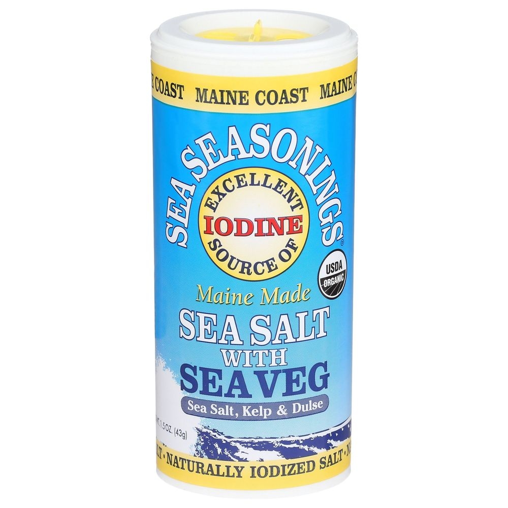 Maine Coast Organic Sea Salt with Sea Veg Granules, 1.5 Ounce Shaker