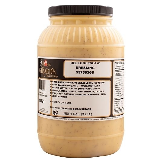 Girards Dressing Au Naturel Deli Coleslaw Dressing, 1 Gallon -- 2 per case.