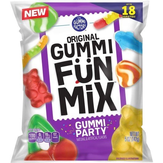 Promotion In Motion Gummi Factory Gummi Fun Mix - Gummy Party, 5 Ounce -- 12 per case.