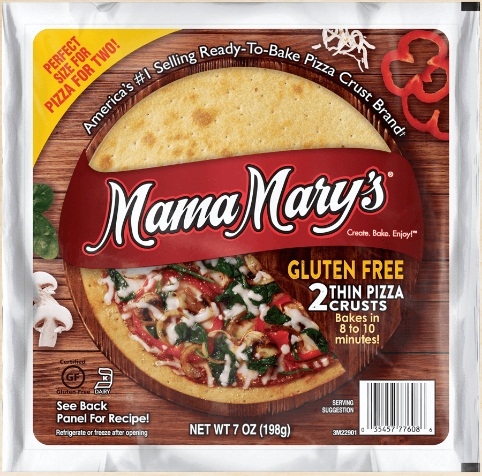 Mama Marys 7 inch Gluten Free Pizza Crust, 2 count per pack -- 8 per case